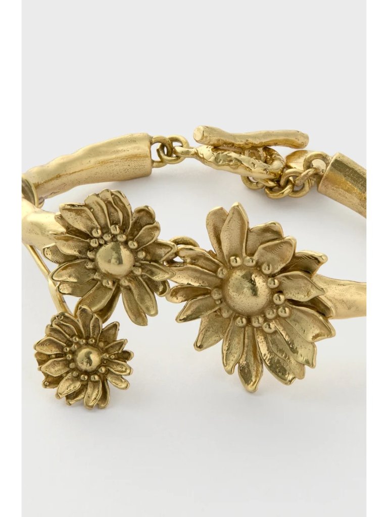 Alemais Gold Team Spirit Cluster Daisy Cuff In Gold New Womens Jewelry